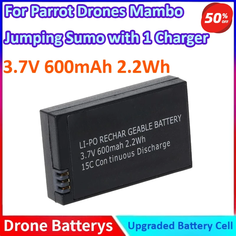 3.7V 600mAh 2.2Wh 15C New Large Capacity Drones Replacement Lipo Battery for Parrot Drones Mambo,Jumping Sumo with 1 Charger
3.7V 600mAh 2.2Wh 15C New Large Capacity Drones Replacement Lipo Battery for Parrot Drones Mambo,Jumping Sumo with 1 Charger