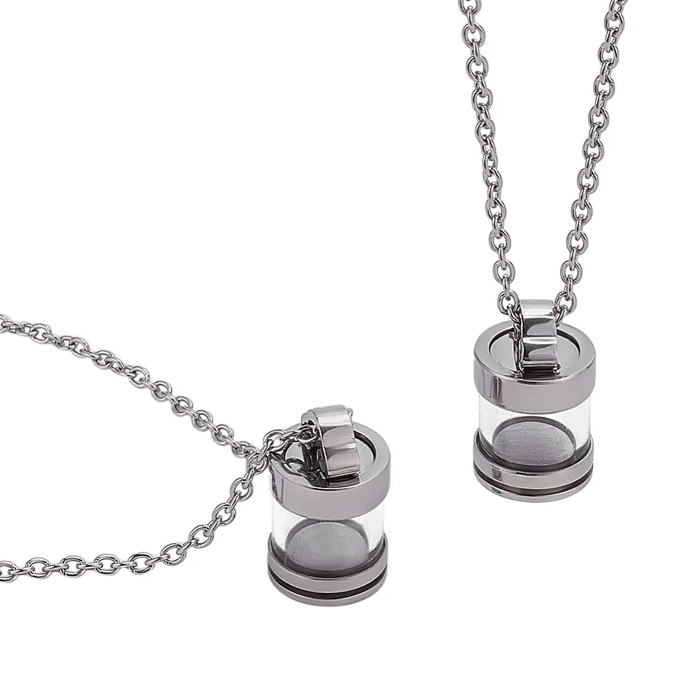 DIY Necklace Making Kits including 304 Stainless Steel Necklace and Glass Wishing Bottle Pendants Stainless Steel Color 21x13mm
DIY Necklace Making Kits including 304 Stainless Steel Necklace and Glass Wishing Bottle Pendants Stainless Steel Color 21x13mm