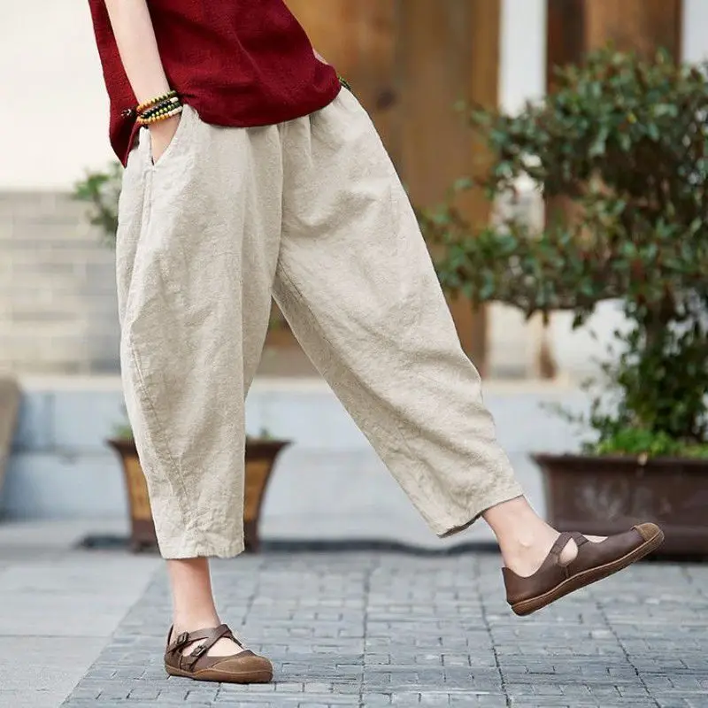 High Waist Cotton Linen Seven-Foot Pants Casual Harlan Pants Nine-Foot Lantern Pants Artistic Commute Sle Women's Jeans
High Waist Cotton Linen Seven-Foot Pants Casual Harlan Pants Nine-Foot Lantern Pants Artistic Commute Sle Women's Jeans