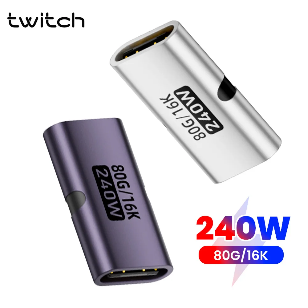 Адаптер Type-C 240 Вт для быстрой зарядки, конвертер USB-C (гнездо) в USB-C (гнездо), PD3.1, высокоскоростная передача данных 80 Гбит/с для ПК и ноутбуков, 16K 60 Гц
Адаптер Type-C 240 Вт для быстрой зарядки, конвертер USB-C (гнездо) в USB-C (гнездо), PD3.1, высокоскоростная передача данных 80 Гбит/с для ПК и ноутбуков, 16K 60 Гц