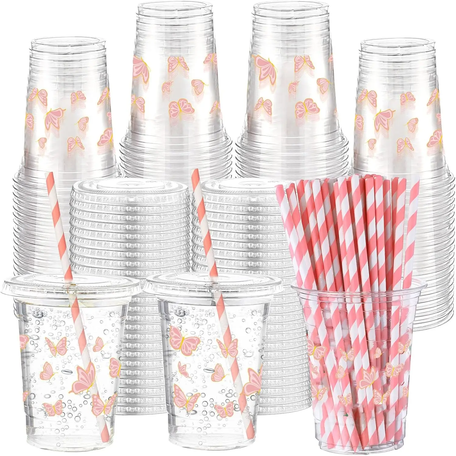 150 Pcs Pink Butterfly Plastic Cups Set 50 Pcs 16 oz Butterfly Clear Disposable Cups with 50 Lids and 50 Paper Straws Pa
150 Pcs Pink Butterfly Plastic Cups Set 50 Pcs 16 oz Butterfly Clear Disposable Cups with 50 Lids and 50 Paper Straws Pa