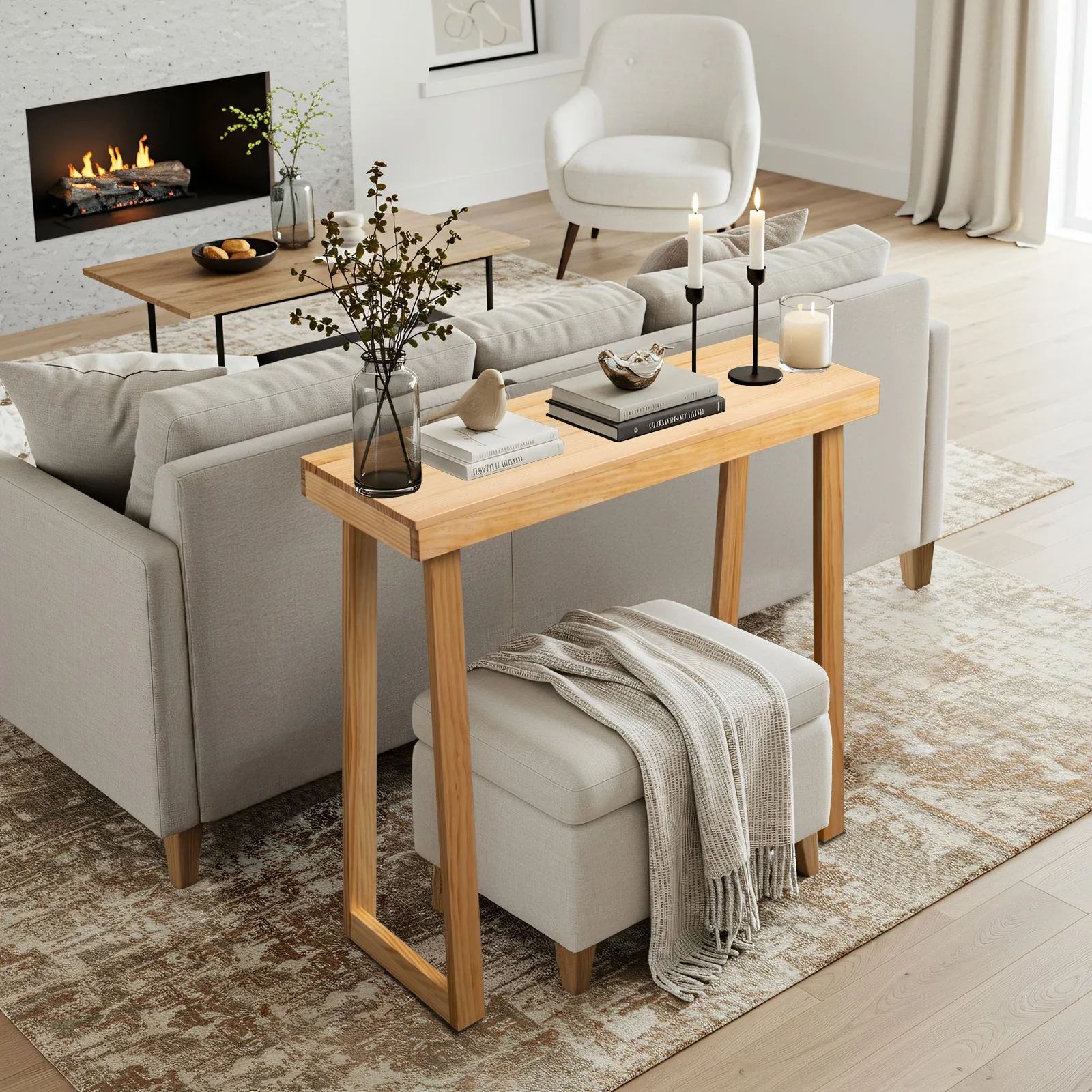 Console Table Entryway for Hallway Behind Couch Sofa for Living Room Blonde
Console Table Entryway for Hallway Behind Couch Sofa for Living Room Blonde