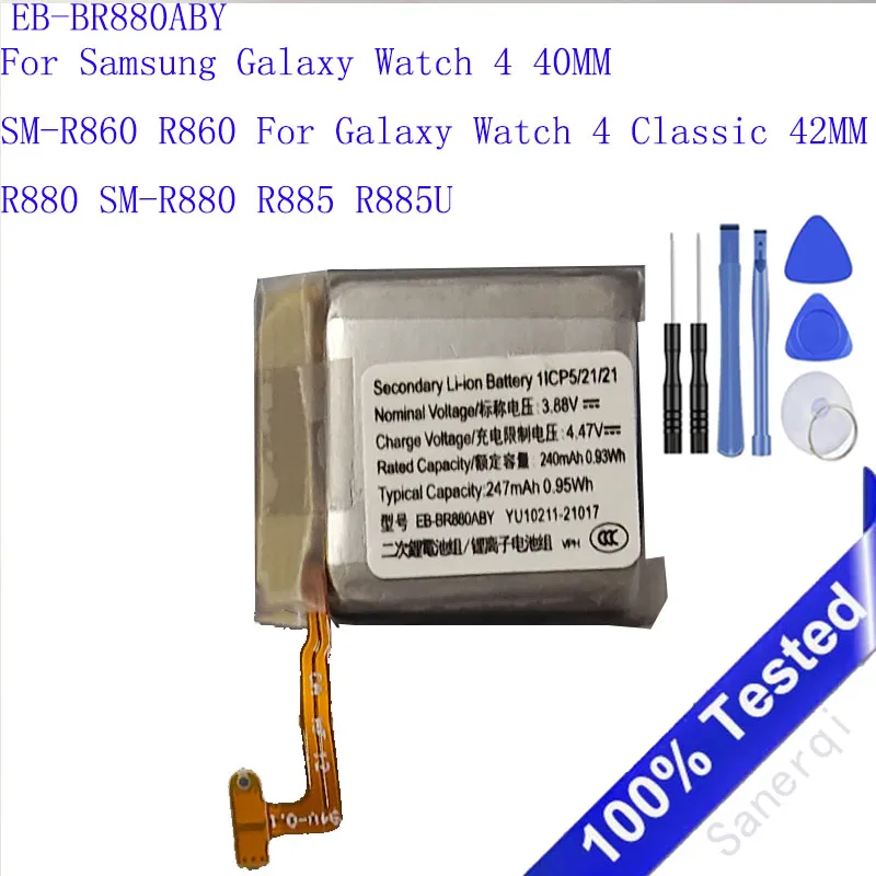 EB-BR880ABY 240 мАч для Samsung Galaxy Watch 4 40 мм SM-R860 R860 Watch 4 Classic 42 мм R880 SM-R880 R885 R885U с инструментами
EB-BR880ABY 240 мАч для Samsung Galaxy Watch 4 40 мм SM-R860 R860 Watch 4 Classic 42 мм R880 SM-R880 R885 R885U с инструментами