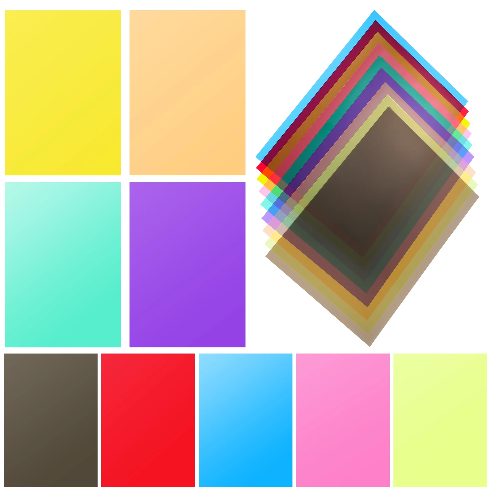 9pcs Flash Color Film Set Translucent Gel Filters for Strobe Lighting Correction Gels Photography Colored Lighting Photo Studio
9pcs Flash Color Film Set Translucent Gel Filters for Strobe Lighting Correction Gels Photography Colored Lighting Photo Studio