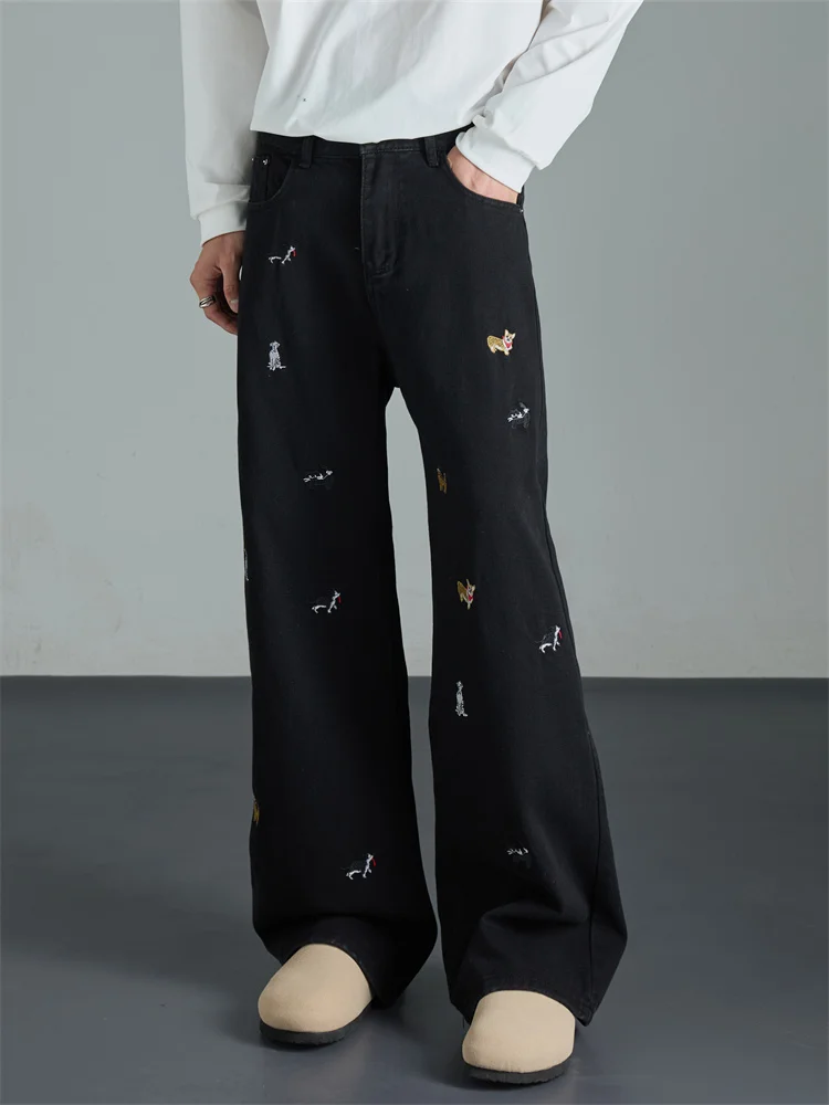 American High Street Embroidered Wide Leg Men's Street Style Retro Loose Fit Straight Leg Jeans Couples Casual Loose Jeans
American High Street Embroidered Wide Leg Men's Street Style Retro Loose Fit Straight Leg Jeans Couples Casual Loose Jeans