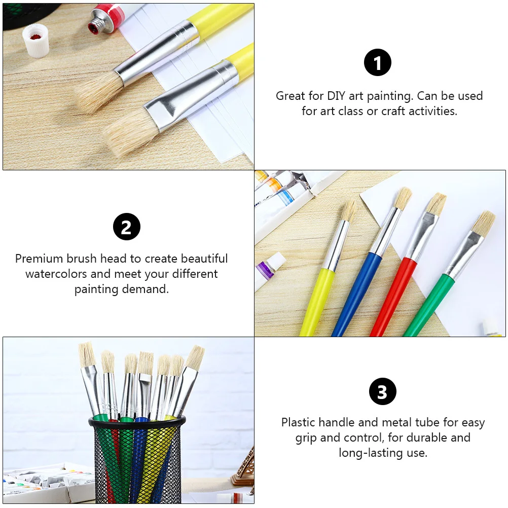 16Pcs Children's Painting Brush Set with Strong Metal Ferrule Smooth Plastic Handle Ideal for Watercolor Oil Painting Art Class
16Pcs Children's Painting Brush Set with Strong Metal Ferrule Smooth Plastic Handle Ideal for Watercolor Oil Painting Art Class