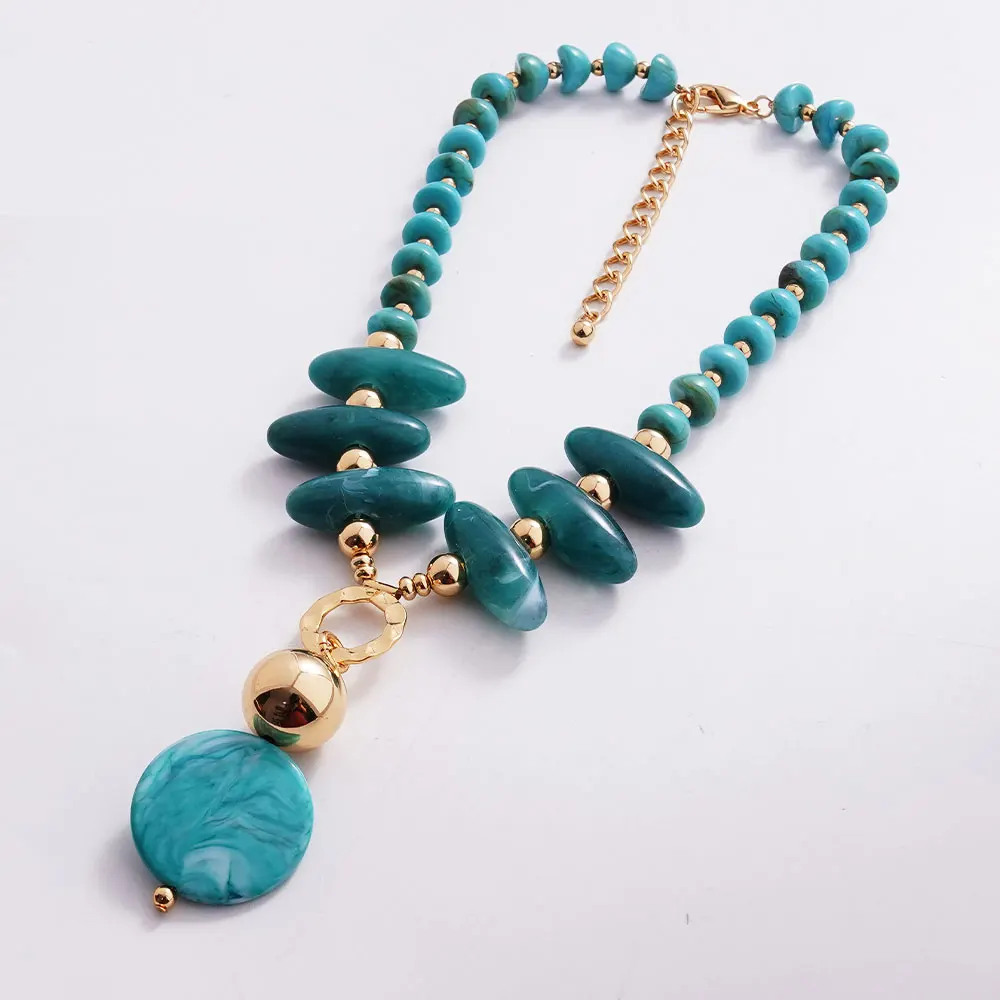 Women's Bohemian Blue round Pendant Necklace Summer Fashion Exaggerated Beach Jewelry Trendy Accessory 2025 New Style Beachwear
Women's Bohemian Blue round Pendant Necklace Summer Fashion Exaggerated Beach Jewelry Trendy Accessory 2025 New Style Beachwear