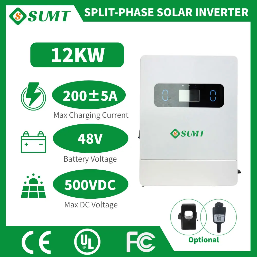 S SUMT HS2 12KW 6KW Split Phase Solar Inverter 120V 240V Hybrid Off Grid Inverter 500V PV Input Battery Optional WiFi App
S SUMT HS2 12KW 6KW Split Phase Solar Inverter 120V 240V Hybrid Off Grid Inverter 500V PV Input Battery Optional WiFi App