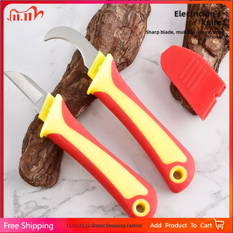 1PC Stainless Steel Multifunctional Cable Stripping Knife, Cable Cutting Tool, Curved Blade Insulated Electrician Knife
1PC Stainless Steel Multifunctional Cable Stripping Knife, Cable Cutting Tool, Curved Blade Insulated Electrician Knife