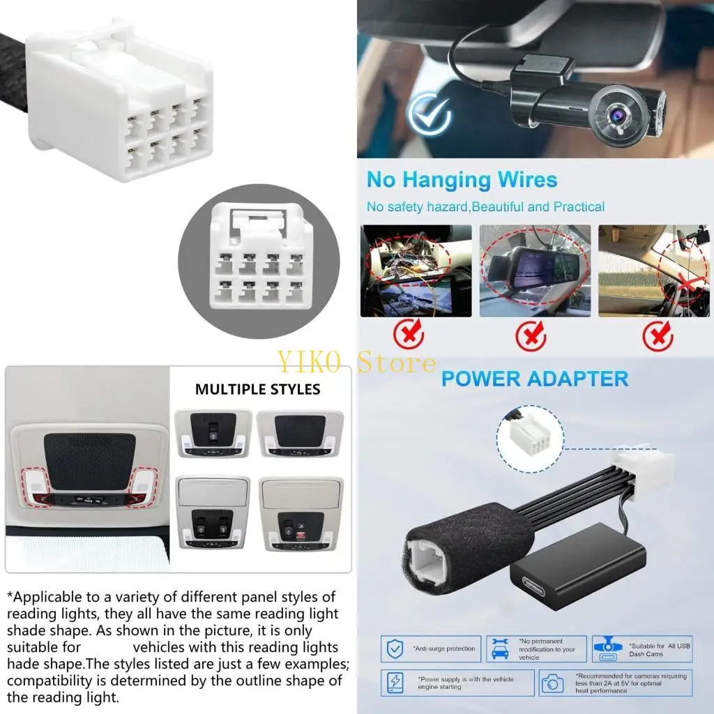 K32C Quick Connection 8 Pin Adapter For Compatible Vehicles Camera Power Protected