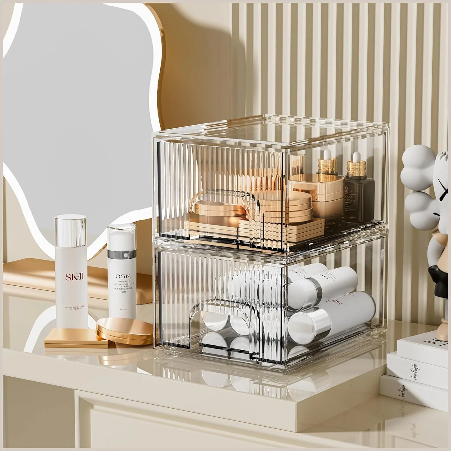 Clear Stackable Cosmetic Organizer, Acrylic Drawer for Dresser Vanity Kitchen Cabinet Home Organization
Clear Stackable Cosmetic Organizer, Acrylic Drawer for Dresser Vanity Kitchen Cabinet Home Organization