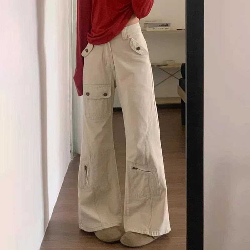 Джинсы абрикосового цвета в американском стиле, женские простые свободные прямые брюки-карго с высокой талией, широкие модные джинсовые брюки
Джинсы абрикосового цвета в американском стиле, женские простые свободные прямые брюки-карго с высокой талией, широкие модные джинсовые брюки