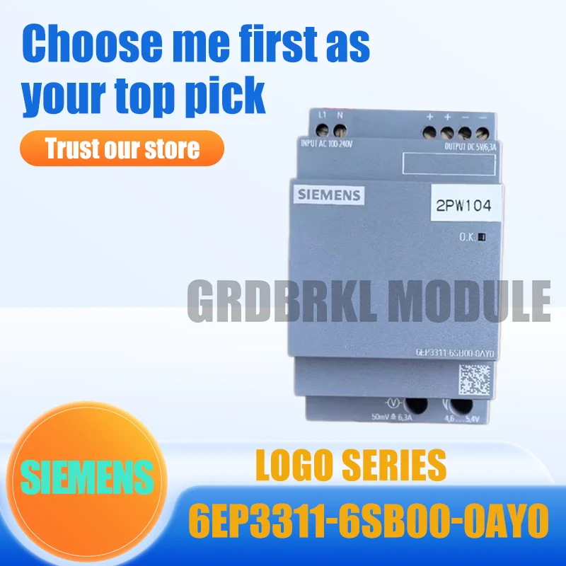 Brand New Original SIEMENS 6EP3311-6SB00-0AY0 6EP3 311-6SB00-0AY0 LOGO! Power supply
Brand New Original SIEMENS 6EP3311-6SB00-0AY0 6EP3 311-6SB00-0AY0 LOGO! Power supply