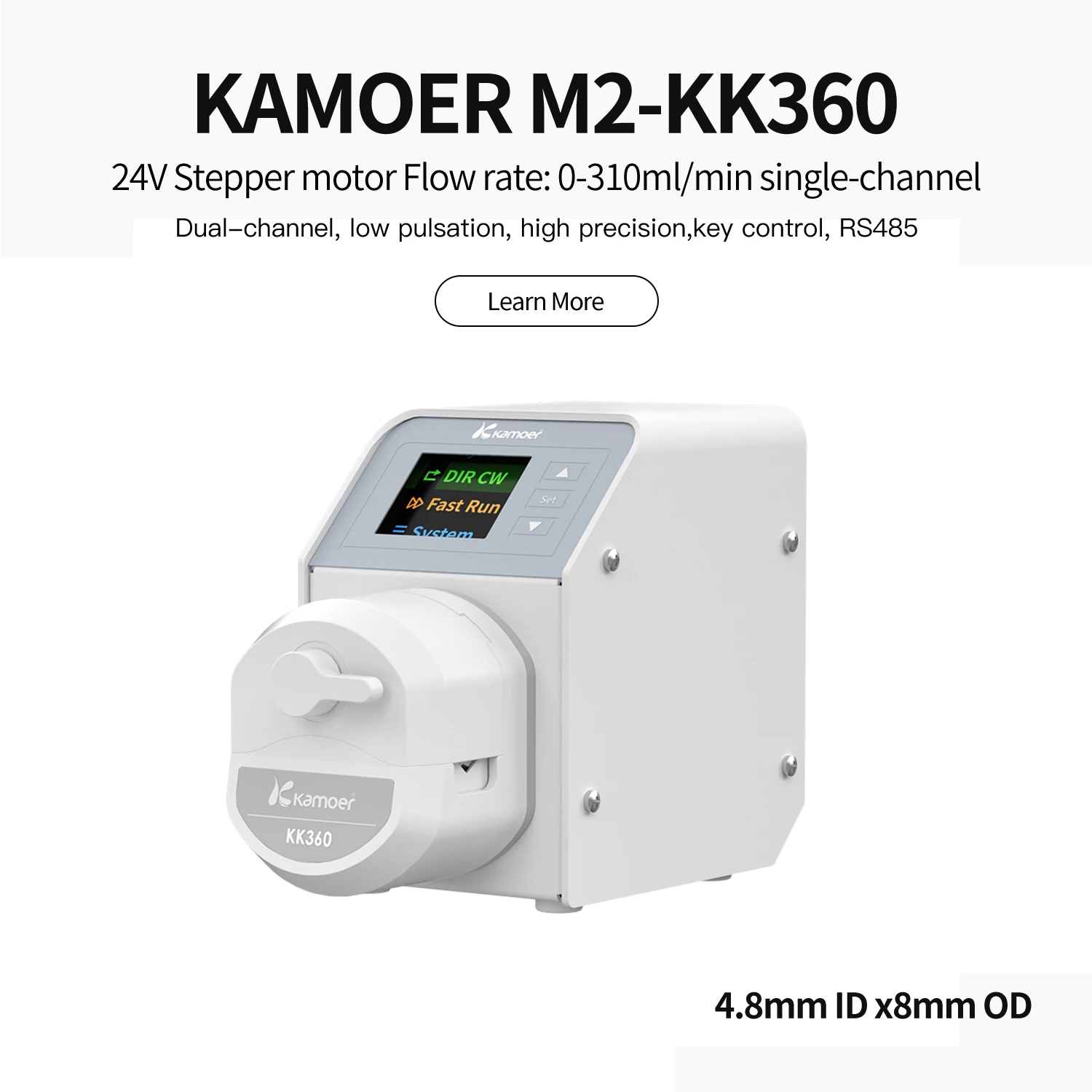 Kamoer 310 мл/мин M2-KK360 Многоканальный перистальтический насос 24 В с быстрой сменой трубки Высокоточный двигатель с замкнутым контуром 300 об/мин для лаборатории
Kamoer 310 мл/мин M2-KK360 Многоканальный перистальтический насос 24 В с быстрой сменой трубки Высокоточный двигатель с замкнутым контуром 300 об/мин для лаборатории