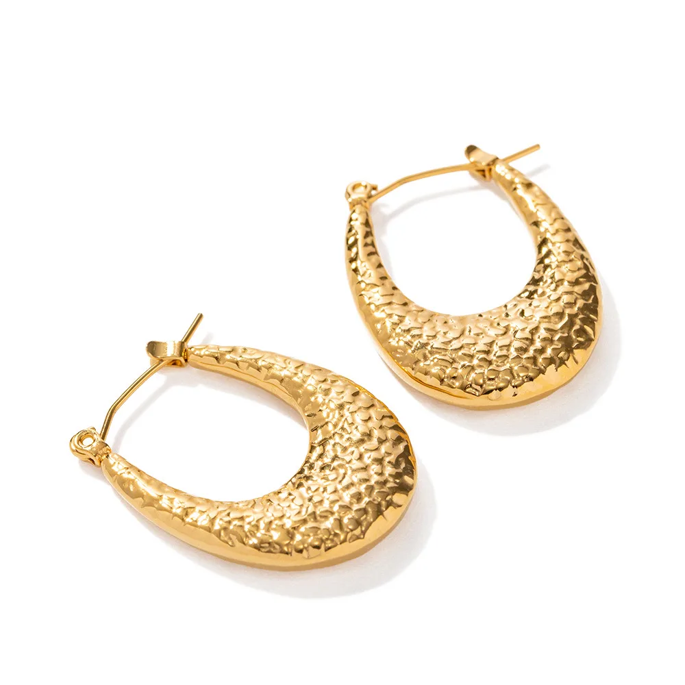 Stainless Steel PVD 18K Gold Plated Tarnish Waterproof Geo Oval Hoop Earrings For Woman Jewelry Wholesale Trendy
Stainless Steel PVD 18K Gold Plated Tarnish Waterproof Geo Oval Hoop Earrings For Woman Jewelry Wholesale Trendy