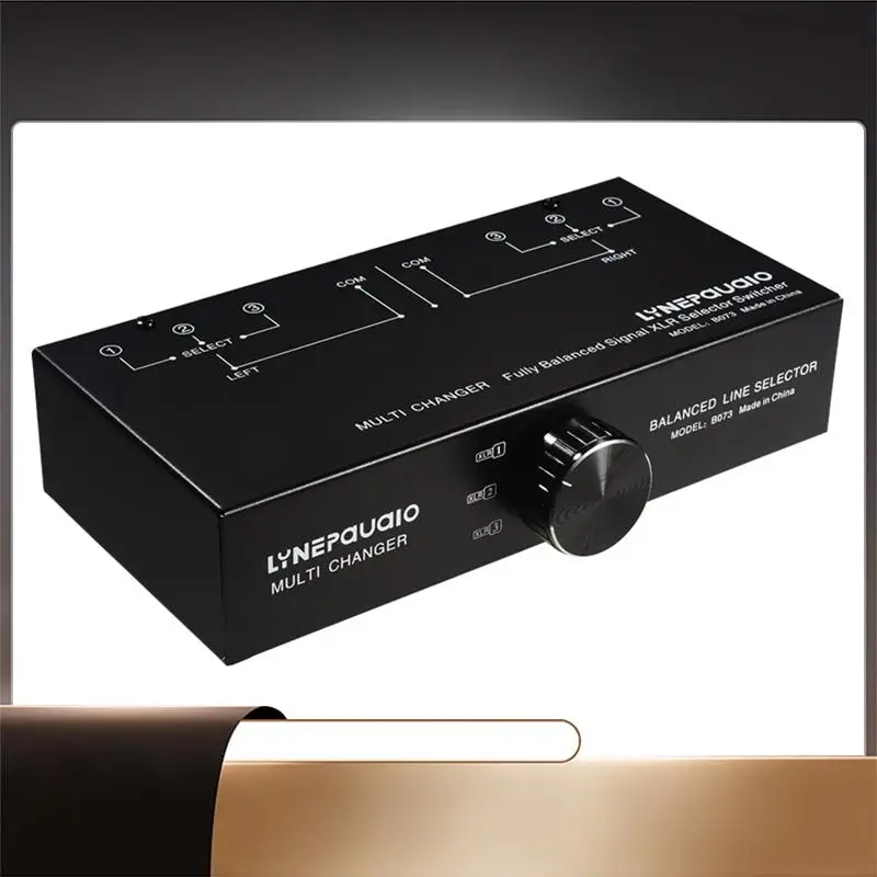LYNEPAUAIO XLR Линейный селектор 1 в 3 выхода Полностью балансный разветвитель сигнала Пассивный передний регулятор громкости Сбалансированный селектор линии-X64 
LYNEPAUAIO XLR Линейный селектор 1 в 3 выхода Полностью балансный разветвитель сигнала Пассивный передний регулятор громкости Сбалансированный селектор линии-X64