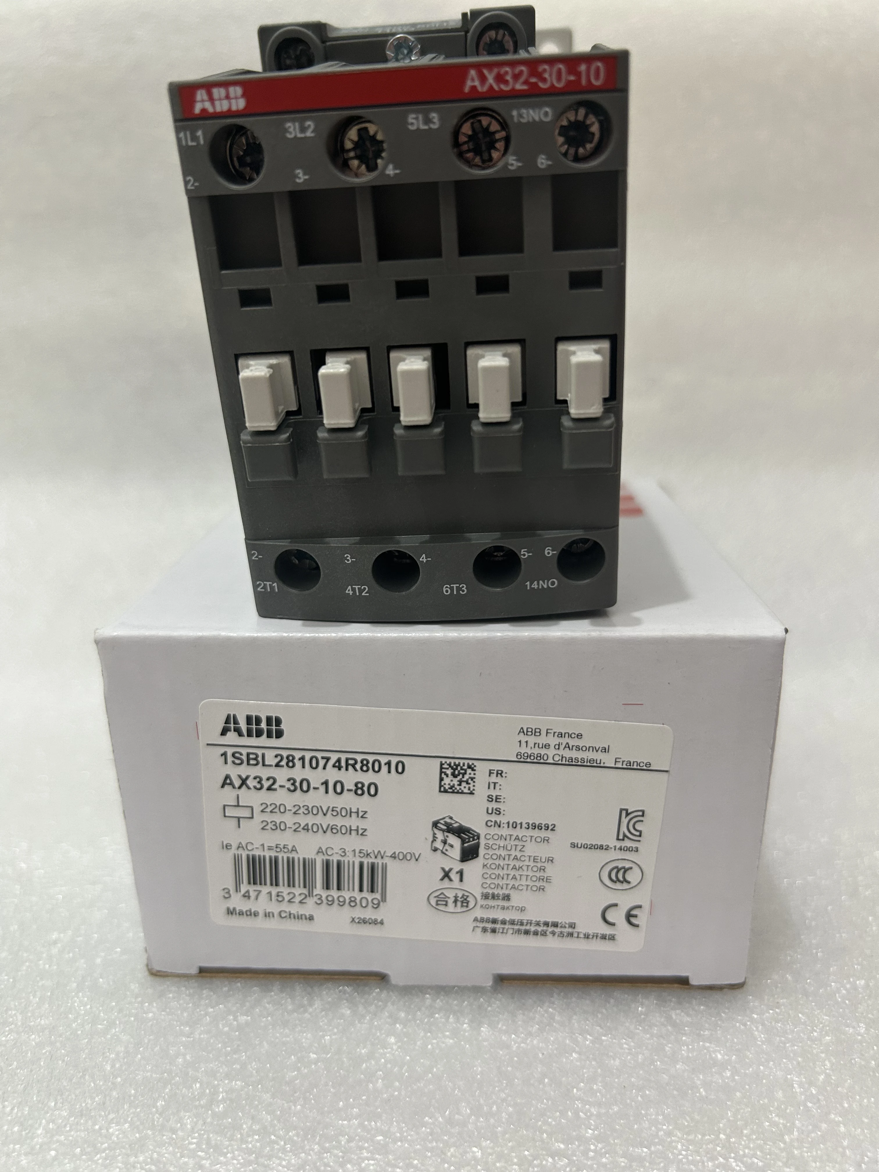 AX32-30-10-80*220-230V50Hz/230-240V60Hz 10139692 1SBL281074R8010 contactor
AX32-30-10-80*220-230V50Hz/230-240V60Hz 10139692 1SBL281074R8010 contactor