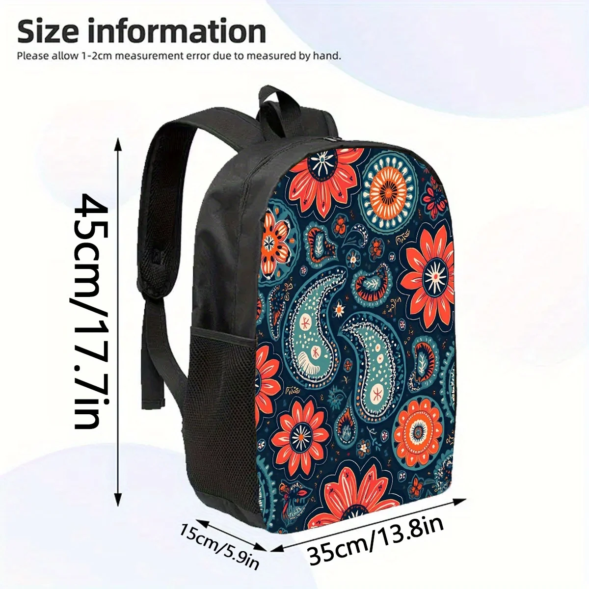 1 Paisley Pattern Backpack | 17 Inch Large Capacity Casual Laptop Bag with Water Bottle Holder, Lightweight Durable Oxford
1 Paisley Pattern Backpack | 17 Inch Large Capacity Casual Laptop Bag with Water Bottle Holder, Lightweight Durable Oxford