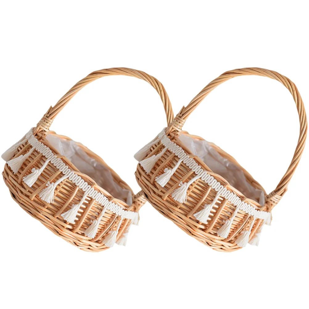 2 Pcs 11cm Tassel Woven Round Rattan Baskets Handles Floral Storage Basket for Wedding Home Decor Flower Girl Baskets Small
2 Pcs 11cm Tassel Woven Round Rattan Baskets Handles Floral Storage Basket for Wedding Home Decor Flower Girl Baskets Small