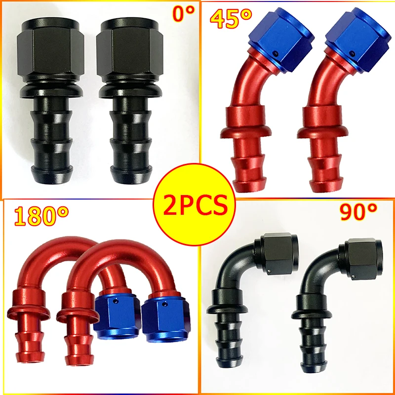 Red Blue 2Pcs AN4 AN6 AN8 AN10 AN12 Push-On Hose End Fittings 0-180 Degree Reusable Fuel Oil Cooler Connection Adapter
Red Blue 2Pcs AN4 AN6 AN8 AN10 AN12 Push-On Hose End Fittings 0-180 Degree Reusable Fuel Oil Cooler Connection Adapter