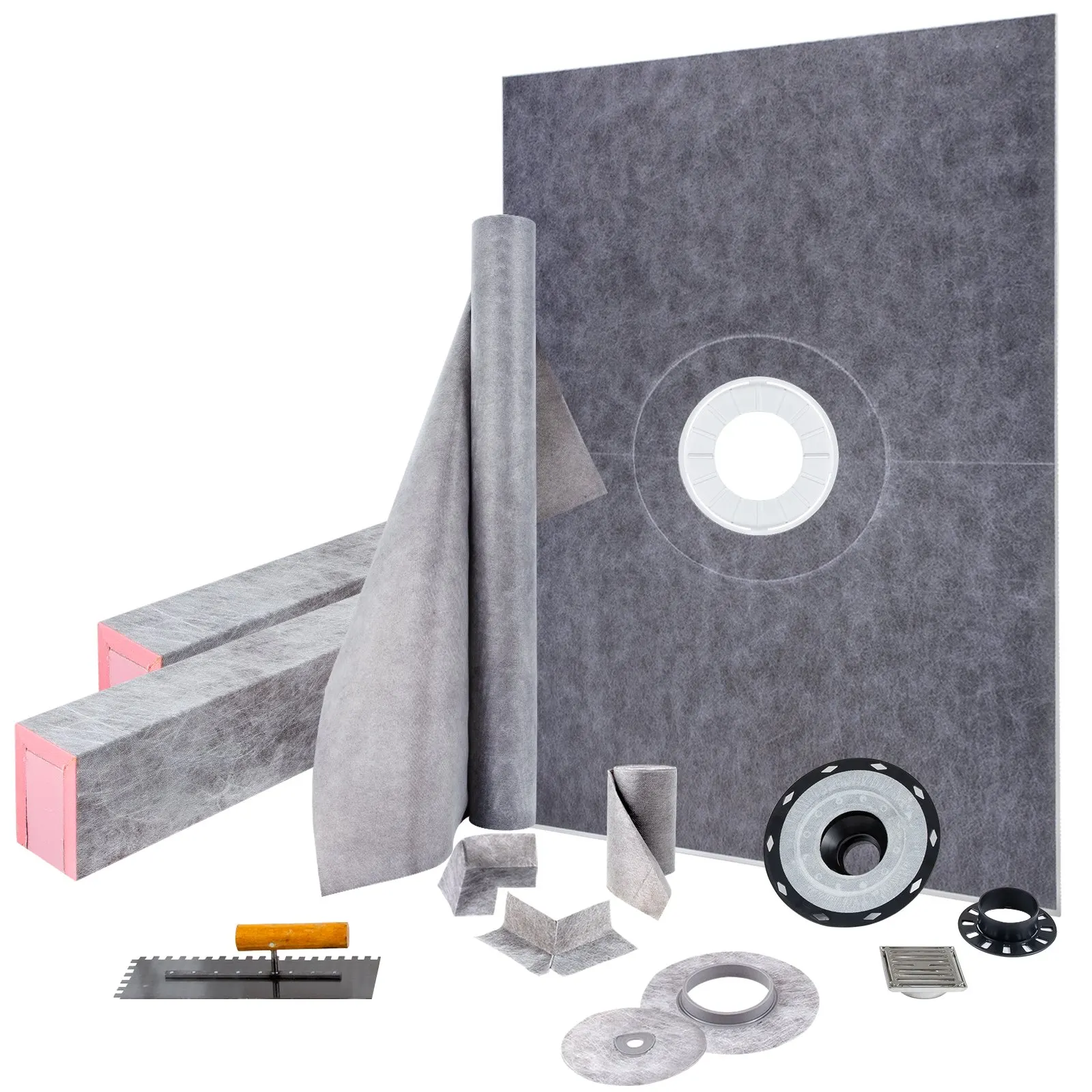 Shower Curb Kit, 38\"x60\" Watertight Shower Curb Overlay With 4\" ABS Central Bonding Flange, 4\" Stainless Steel Grate, 2
Shower Curb Kit, 38\"x60\" Watertight Shower Curb Overlay With 4\" ABS Central Bonding Flange, 4\" Stainless Steel Grate, 2
