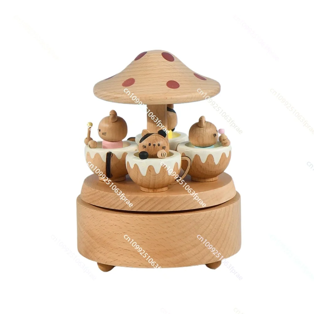 factory direct sale cat paradise merry-go-round carousel mushroom wooden music box for gifts
factory direct sale cat paradise merry-go-round carousel mushroom wooden music box for gifts