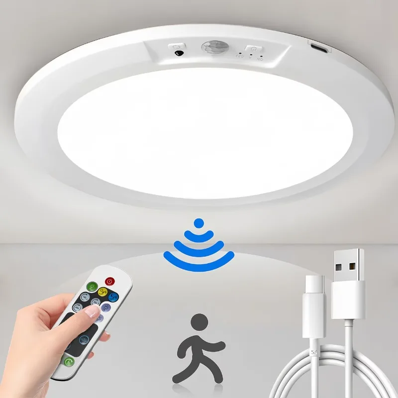 Motion Sensor Rechargeable LED Ceiling Light Round Wireless Security Light for Hallway Stairs Corridor Indoor Home Entryway
Motion Sensor Rechargeable LED Ceiling Light Round Wireless Security Light for Hallway Stairs Corridor Indoor Home Entryway