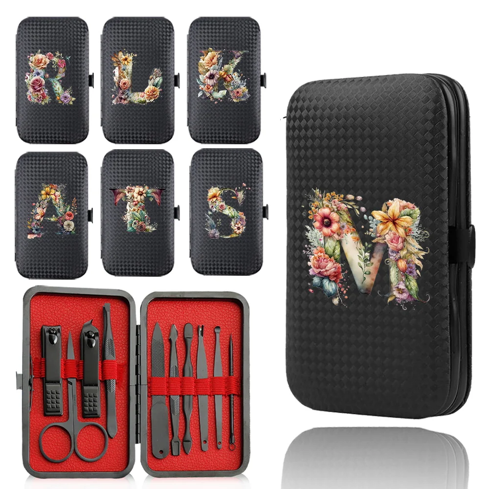 10Pcs Nail Clipper Set Stainless Steel Manicure Tool Case Pedicure Kit Portable Organizer With Folding Bag Floral Letter Pattern
10Pcs Nail Clipper Set Stainless Steel Manicure Tool Case Pedicure Kit Portable Organizer With Folding Bag Floral Letter Pattern