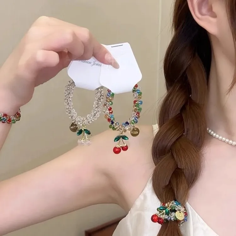 Women's Hair Tie Korean High-end And High Elasticity Versatile New Cherry Bracelet Dual-use Rhinestone Rubber Headband Wholesale
Women's Hair Tie Korean High-end And High Elasticity Versatile New Cherry Bracelet Dual-use Rhinestone Rubber Headband Wholesale