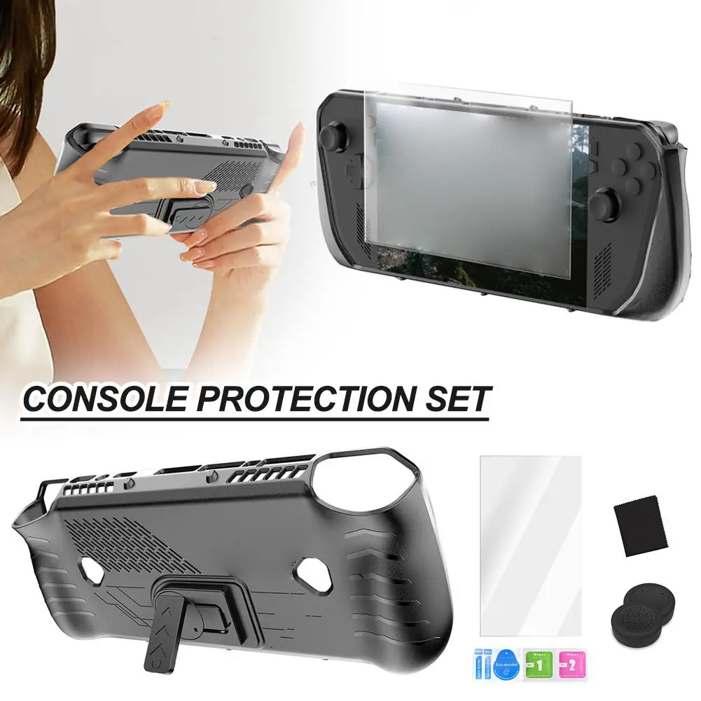 Case With Stand For ASUS Rog Ally X 2024 Console TPU Protective Shell Joystic Cap & Tempered Film For Rog Ally X Kickstand K9S2
Case With Stand For ASUS Rog Ally X 2024 Console TPU Protective Shell Joystic Cap & Tempered Film For Rog Ally X Kickstand K9S2