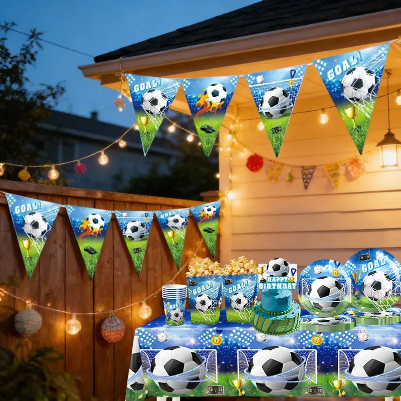 Soccer Theme Party Balloon Decoration Happy Birthday Banner Cake Topper Sticker Football Bracelet Hairband Tableware Set Supplie
Soccer Theme Party Balloon Decoration Happy Birthday Banner Cake Topper Sticker Football Bracelet Hairband Tableware Set Supplie