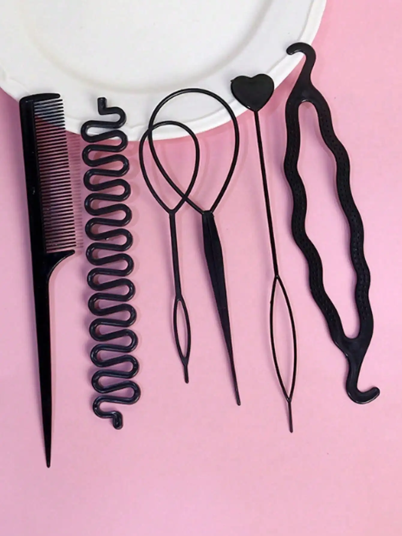 6pcs Hair Styling Tools For Girls, Topsy Tail Hair Tool Hair Loop + Hair Comb, Ideal Choice For Gifts
6pcs Hair Styling Tools For Girls, Topsy Tail Hair Tool Hair Loop + Hair Comb, Ideal Choice For Gifts