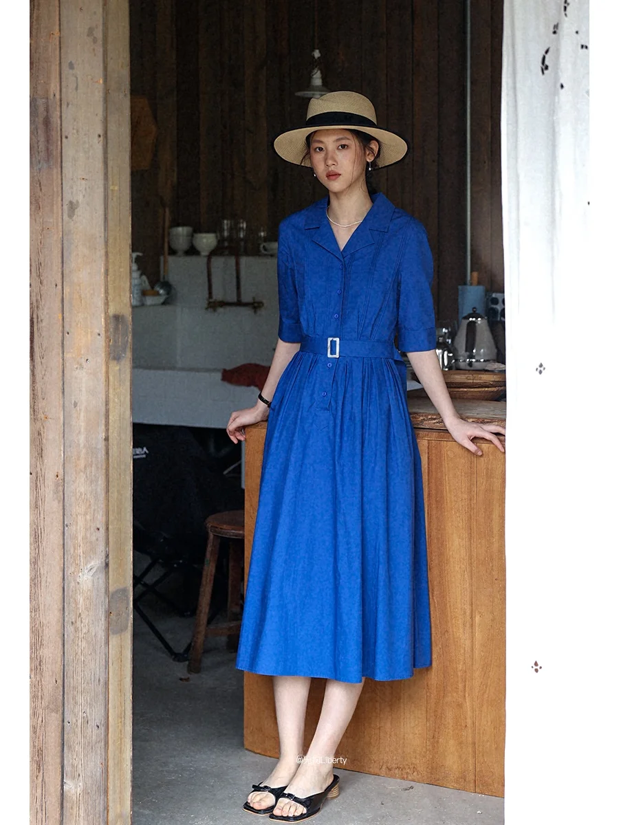 Casual Commute A-Line Skirt Design Shirt Dress Cotton Four-Sleeve Waist-Cinched Business Women's Summer Fashion Dress
Casual Commute A-Line Skirt Design Shirt Dress Cotton Four-Sleeve Waist-Cinched Business Women's Summer Fashion Dress