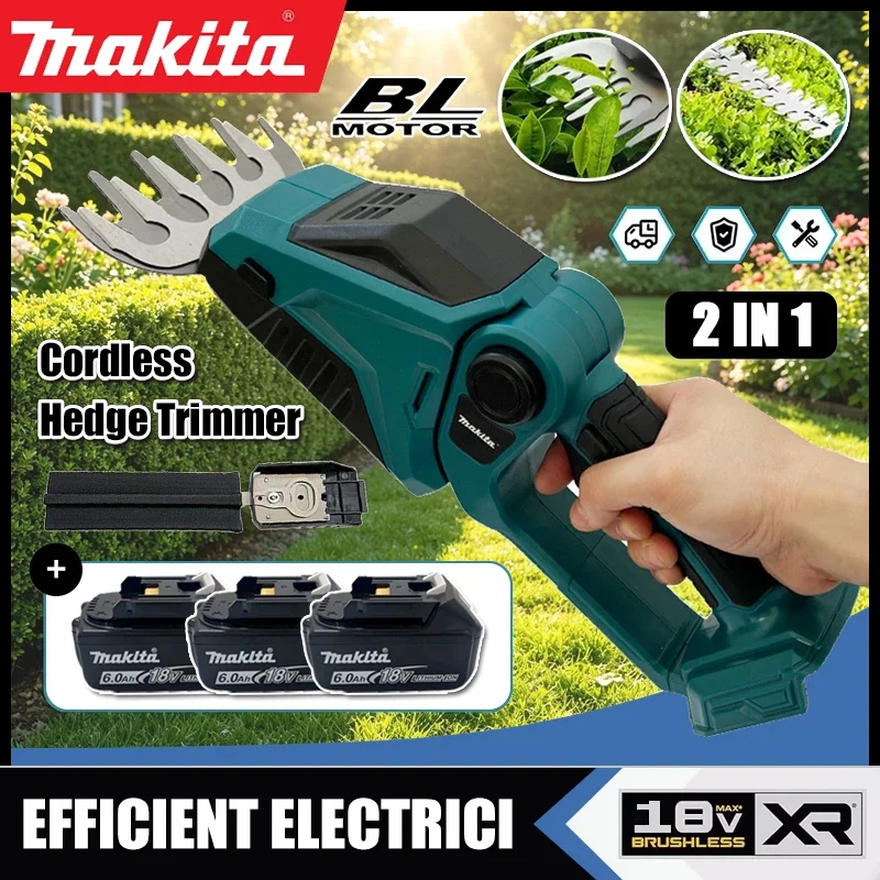 Makita Cordless Hedge Trimmer 2-in-1 Mini Handheld Electric Grass Shears Operated Shrubbery Trimmer for Garden for 18V Battery
Makita Cordless Hedge Trimmer 2-in-1 Mini Handheld Electric Grass Shears Operated Shrubbery Trimmer for Garden for 18V Battery