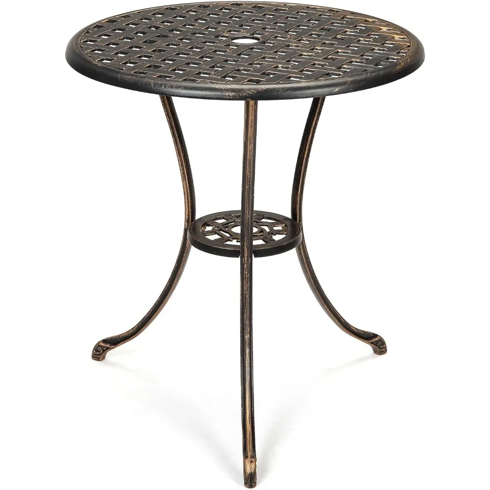 Round Patio Bistro Table 24 Inch,Brown Cast Aluminum Outdoor Cafe Table with 2" Umbrella Hole for Porch,Backyard,Garden
Round Patio Bistro Table 24 Inch,Brown Cast Aluminum Outdoor Cafe Table with 2" Umbrella Hole for Porch,Backyard,Garden