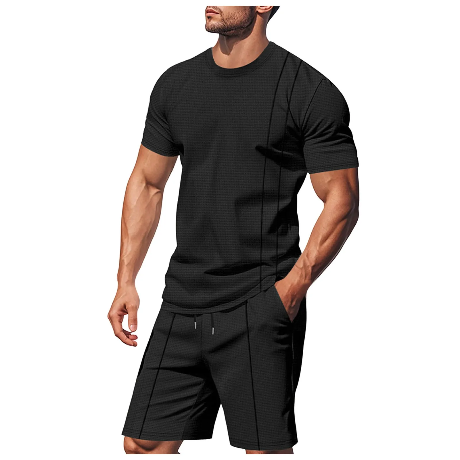 Cool Suits for Men Men's 2 Piece Clothing Short Sleeve Crew Neck Summer T Shirt With Drawstring Casual Sports Long Mens Suit
Cool Suits for Men Men's 2 Piece Clothing Short Sleeve Crew Neck Summer T Shirt With Drawstring Casual Sports Long Mens Suit
