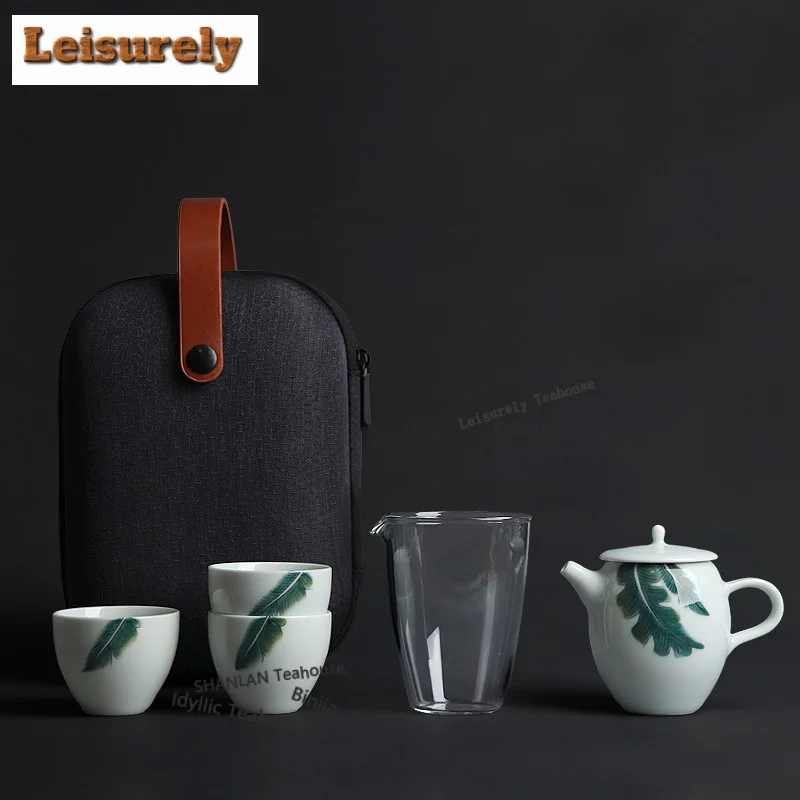 Hand-painted Banana Leaf Misty Blue Travel Tea Set Kit Zen 1 Pot 3 Cups Tea Maker Organizer Portable Picnic Handbag Ornaments
Hand-painted Banana Leaf Misty Blue Travel Tea Set Kit Zen 1 Pot 3 Cups Tea Maker Organizer Portable Picnic Handbag Ornaments