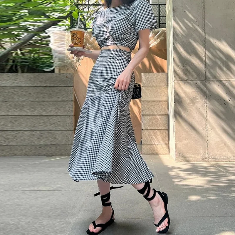 Faionable High Waist ort Bubble Sve irt And A-Line Skirt Set for Women Summer Vintage Slimming Outfit Student Workwear
Faionable High Waist ort Bubble Sve irt And A-Line Skirt Set for Women Summer Vintage Slimming Outfit Student Workwear