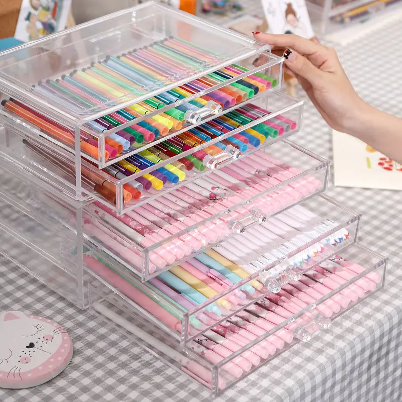 New Acrylic Transparent Stationery Storage Boxes Make Up Organizer for Cosmetics Brush Organizer Home Storage Drawers Type Desk
New Acrylic Transparent Stationery Storage Boxes Make Up Organizer for Cosmetics Brush Organizer Home Storage Drawers Type Desk