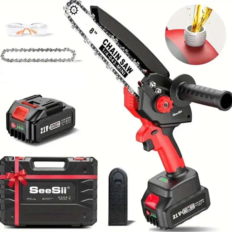 Seesii Mini Chainsaw 8'' Electric Chainsaw Cordless BrushlessBattery Powered Saw Handheld Chain Saw for Tree Branch Wood Cutting
Seesii Mini Chainsaw 8'' Electric Chainsaw Cordless BrushlessBattery Powered Saw Handheld Chain Saw for Tree Branch Wood Cutting