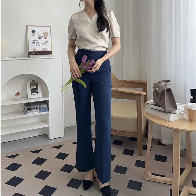 Elegant Summer Commute High Waist Bell Bottom Slimming Long Leg Thin West Pants Women 2 Colors Rivet Decoration Straight Leg ...
Elegant Summer Commute High Waist Bell Bottom Slimming Long Leg Thin West Pants Women 2 Colors Rivet Decoration Straight Leg ...
