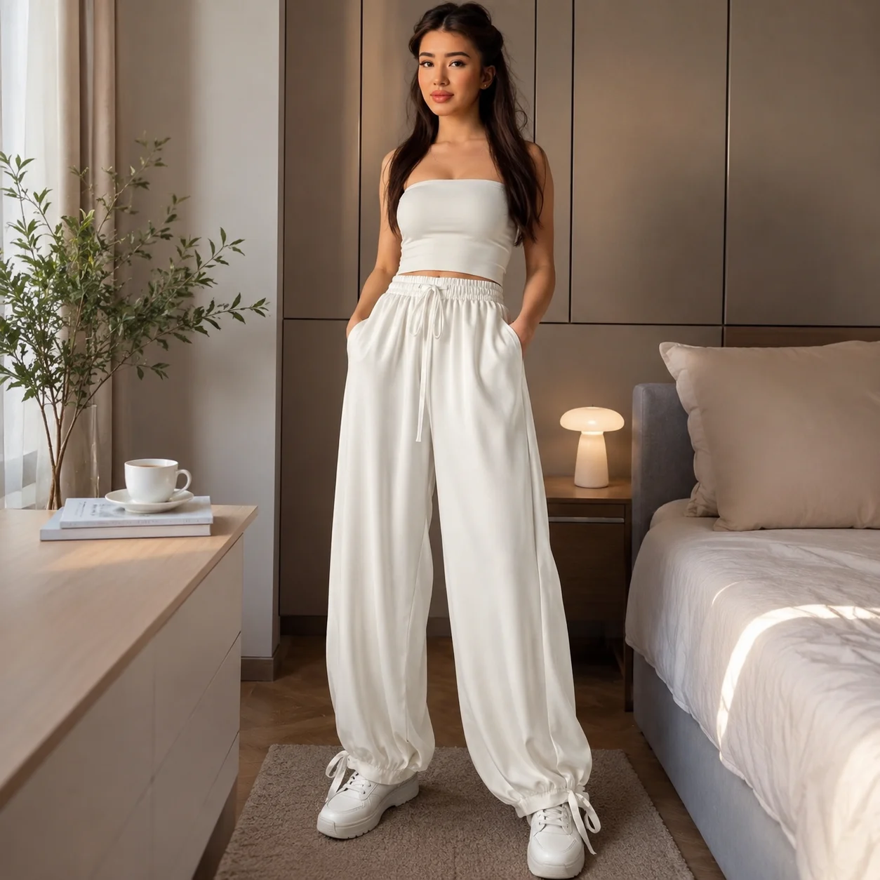 High Waist Wide Leg Pants Women Drapey Loose Casual Tie Belt Long Trousers Fashionable Versatile Streetwear Office 2026 New
High Waist Wide Leg Pants Women Drapey Loose Casual Tie Belt Long Trousers Fashionable Versatile Streetwear Office 2026 New