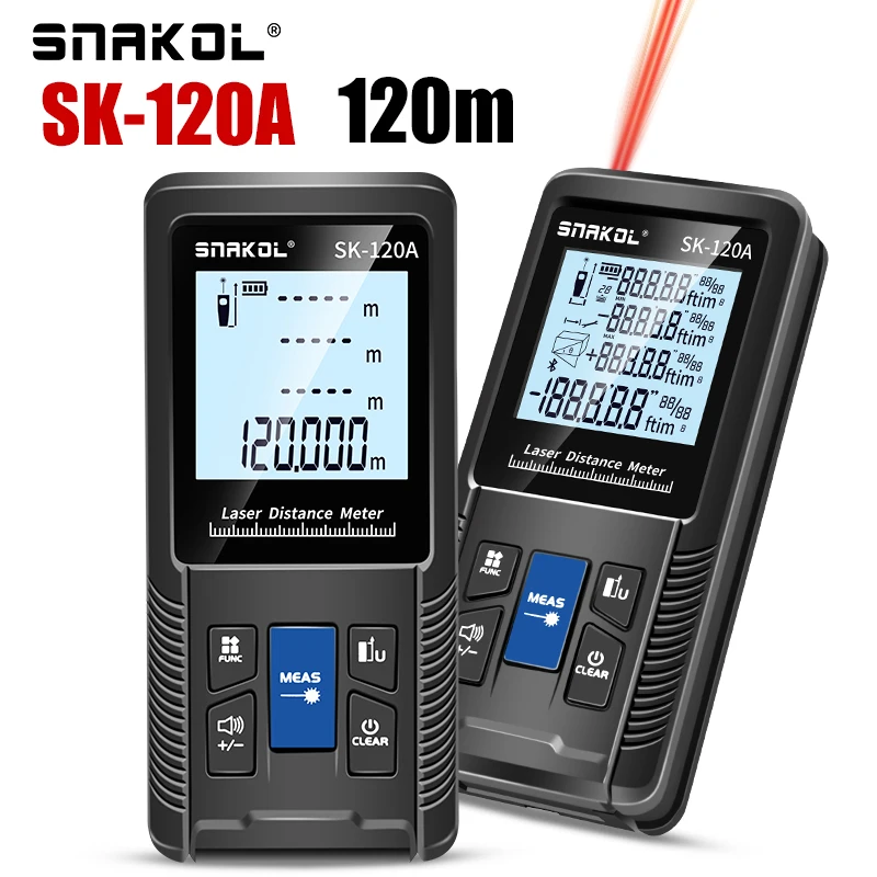 SNAKOL 3-in-1 Laser Rangefinder Tape Measure: 40/50/70/100/120m Digital Distance Meter, Portable Electronic Ruler Measuring Tool
SNAKOL 3-in-1 Laser Rangefinder Tape Measure: 40/50/70/100/120m Digital Distance Meter, Portable Electronic Ruler Measuring Tool
