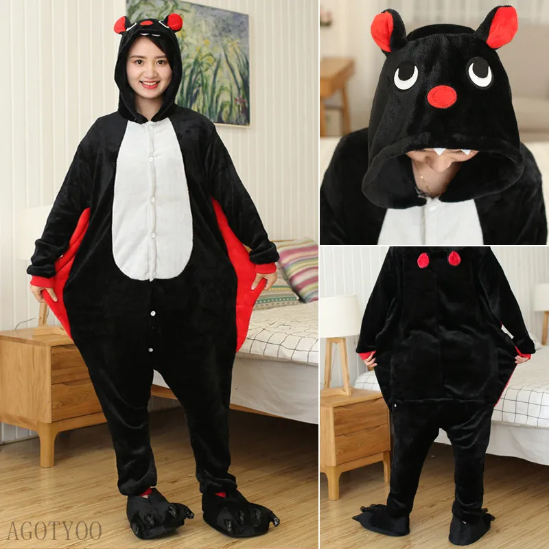 Bat Onesies Kigurumi Flannel Cartoon Pajamas Women Men Animal Pyjamas Homewear Christmas Halloween Party Anime Cosplay Costumes
Bat Onesies Kigurumi Flannel Cartoon Pajamas Women Men Animal Pyjamas Homewear Christmas Halloween Party Anime Cosplay Costumes