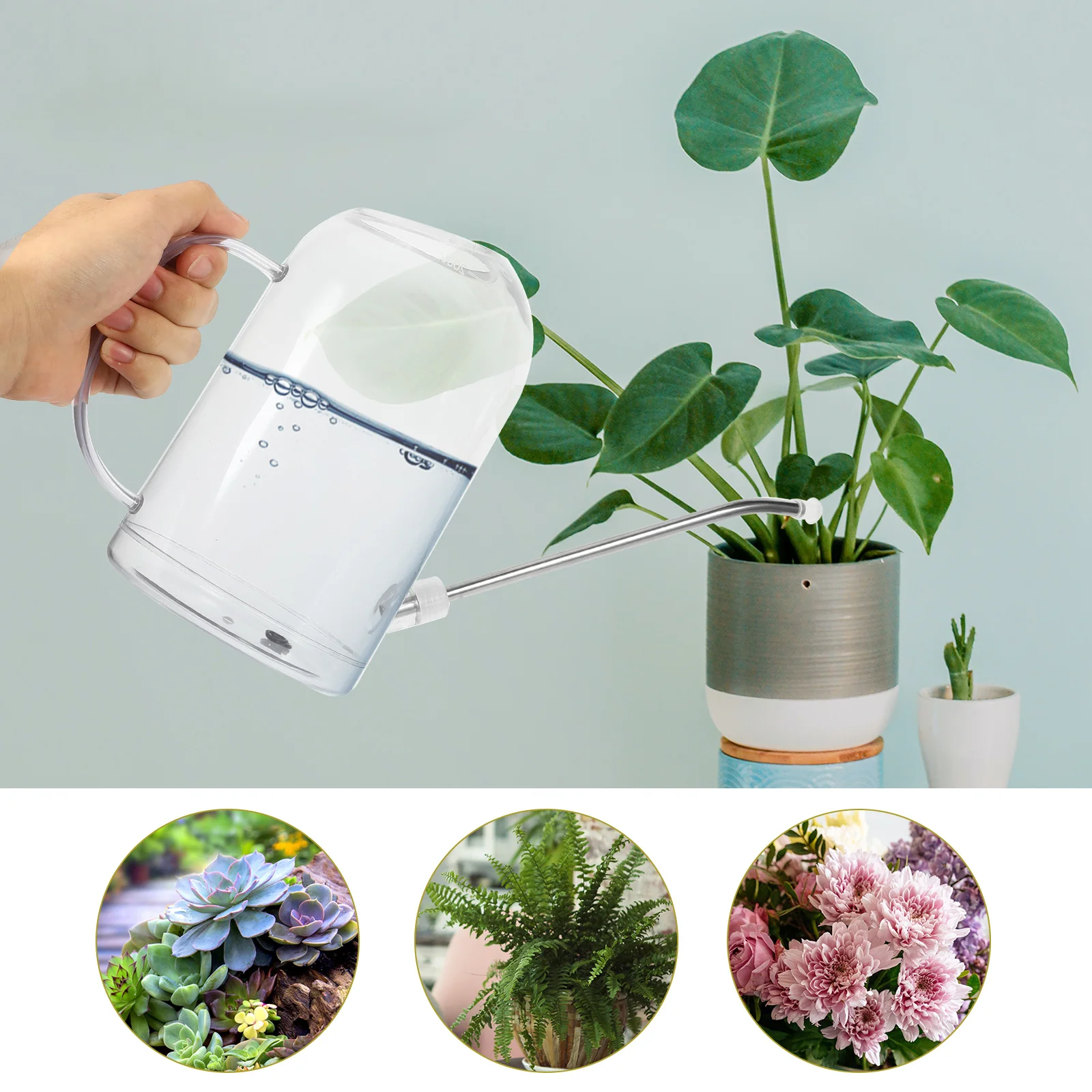 2L Transparent Watering Can Long Spout for Plants Garden Flower Pot ABS Stainless Steel Large Capacity Durable
2L Transparent Watering Can Long Spout for Plants Garden Flower Pot ABS Stainless Steel Large Capacity Durable