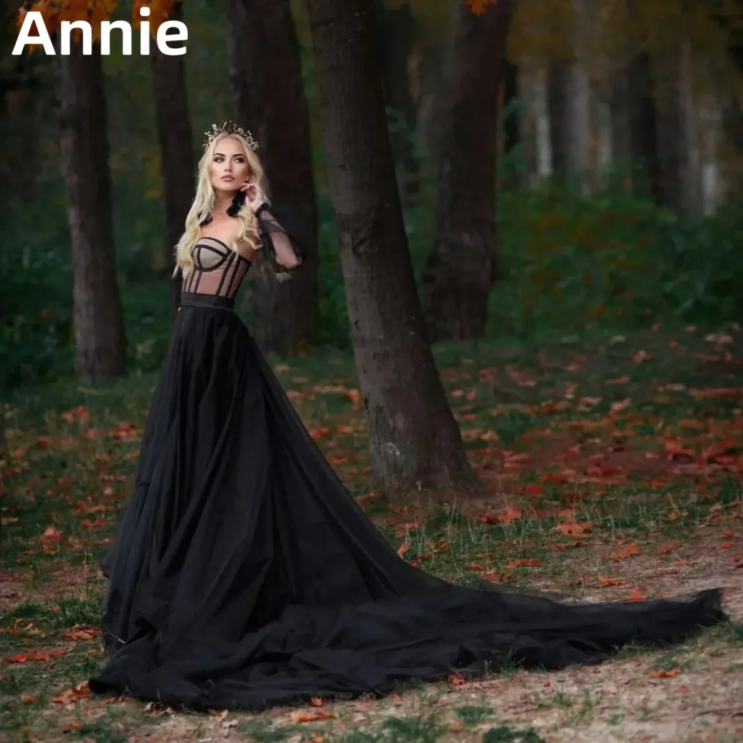 Black Wedding Dress Prom Dresses فساتين السهرة 2024 Tulle Lace Sleeves Evening Dress Long Tail Formal Occasion Party Dress
Black Wedding Dress Prom Dresses فساتين السهرة 2024 Tulle Lace Sleeves Evening Dress Long Tail Formal Occasion Party Dress