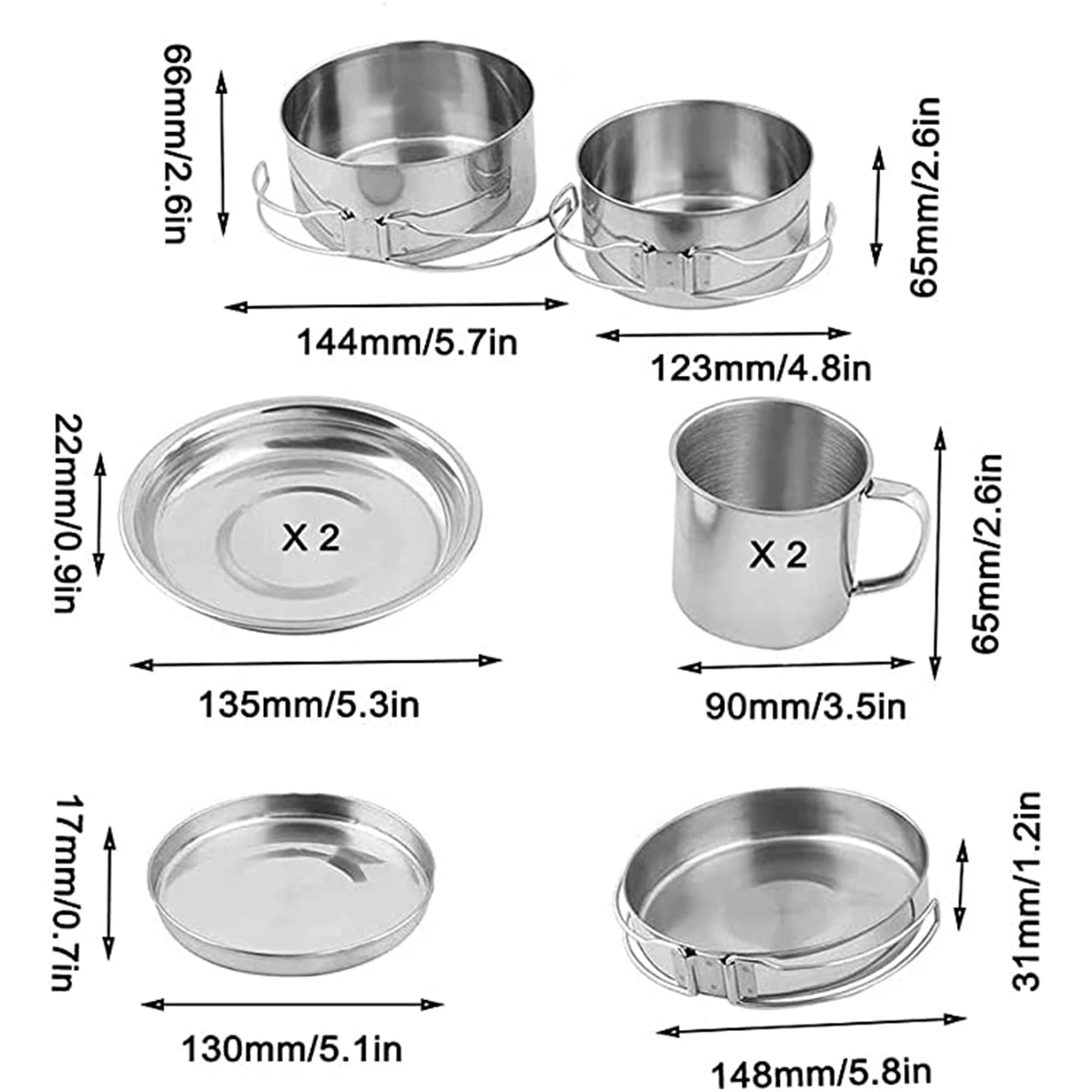 1 Set Stainless Steel Camping Cookware Kit Multi-Function Portable Outdoor Cooking Pot Foldable Handle Lightweight Travel Picnic
1 Set Stainless Steel Camping Cookware Kit Multi-Function Portable Outdoor Cooking Pot Foldable Handle Lightweight Travel Picnic
