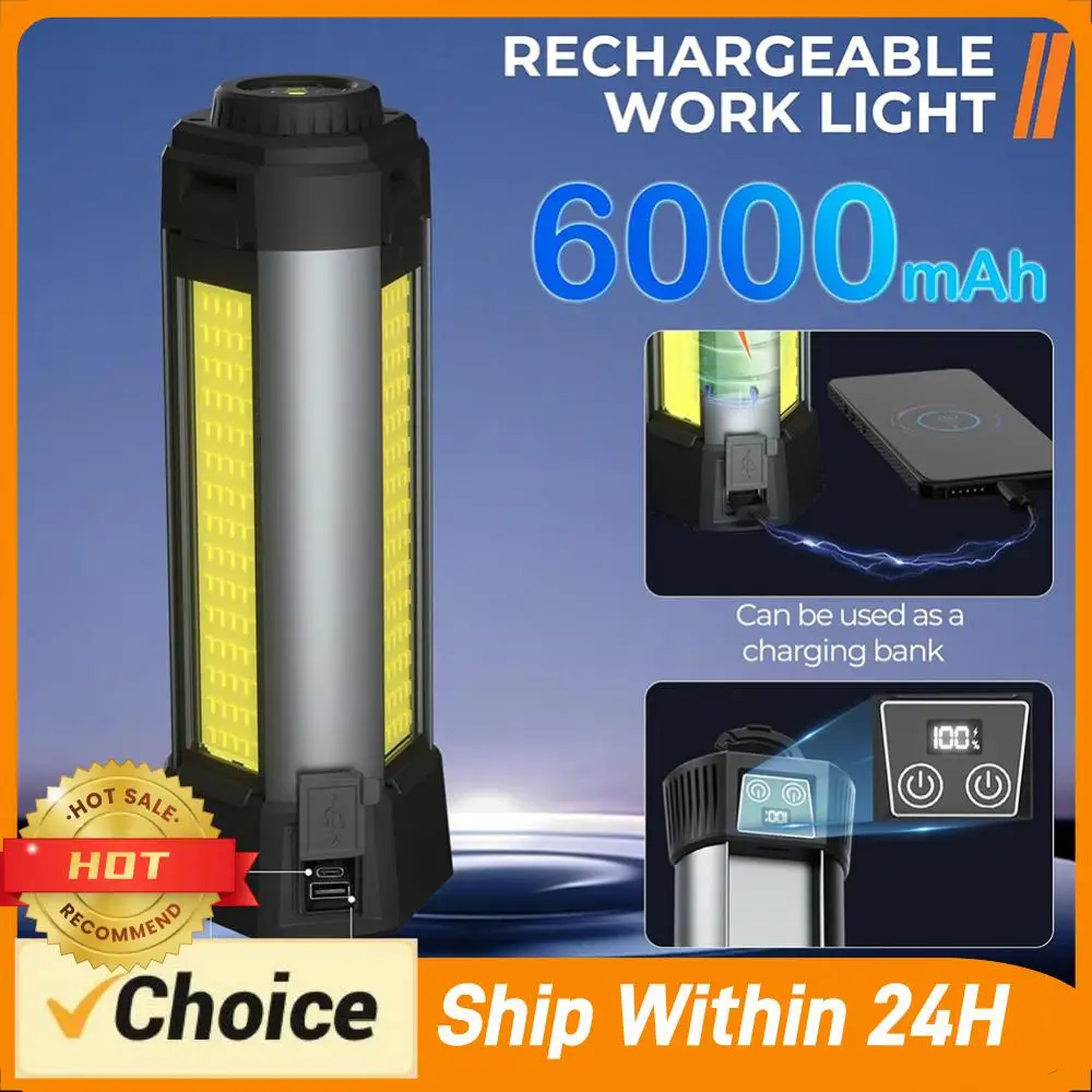 6000mAh LED Work Light Rechargeable Cordless Work Light with Stand Construction Light with COB for Outdoor Camping
6000mAh LED Work Light Rechargeable Cordless Work Light with Stand Construction Light with COB for Outdoor Camping