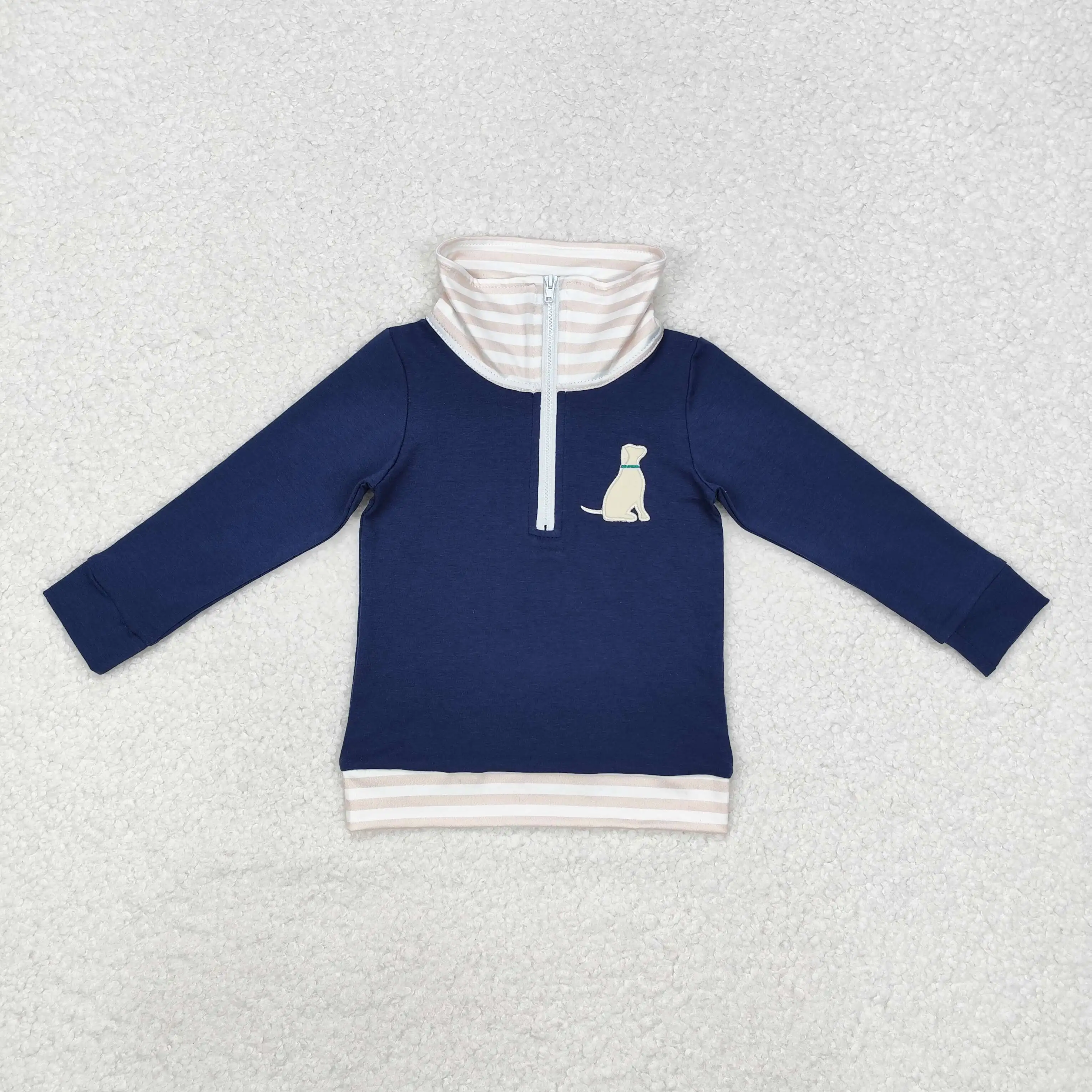 New rts Spring Toddler Boys Clothing Long Sleeve Navy Cotton Color Dog Embroidery Pullover Top Boutique Sweatshirt
New rts Spring Toddler Boys Clothing Long Sleeve Navy Cotton Color Dog Embroidery Pullover Top Boutique Sweatshirt