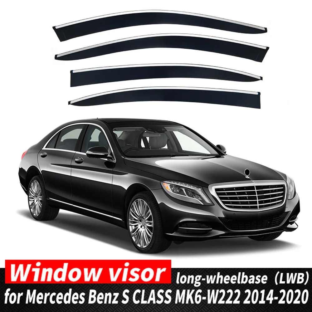 Chrome Strips Rain Guards for MERCEDES-BENZ S-CLASS L W222 2014-2020 LWB Window Visor Wind Deflectors Door Visor Vent Shades
Chrome Strips Rain Guards for MERCEDES-BENZ S-CLASS L W222 2014-2020 LWB Window Visor Wind Deflectors Door Visor Vent Shades